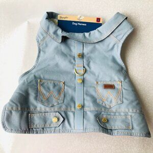 Wrangler  Wash Denim Dog Winter Vest Harness w lined Size : L  up to  50-90 Lbs